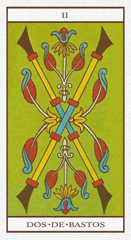 dos de bastos tarot|El 2 de bastos y sus símbolos explicados en el tarot